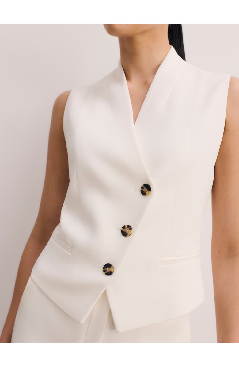 The Fold Romney Clever Crepe Waistcoat, Main, color, Ivory