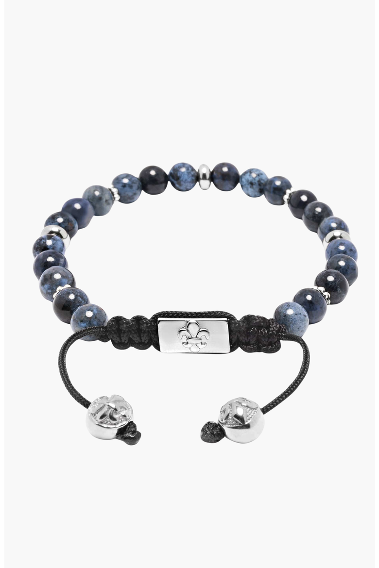 Blue Dumortierite Beaded Bracelet, Main, color, Blue Dumortierite / Silver