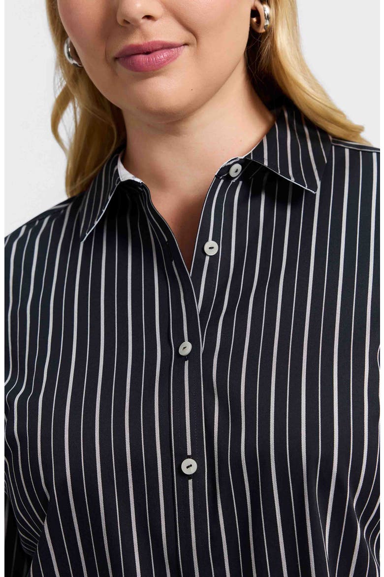 Margie Stripe Button-Up Shirt, Alternate, color, BLACK/ WHITE