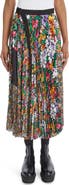 Sacai Pleated Mixed Floral Print Skirt