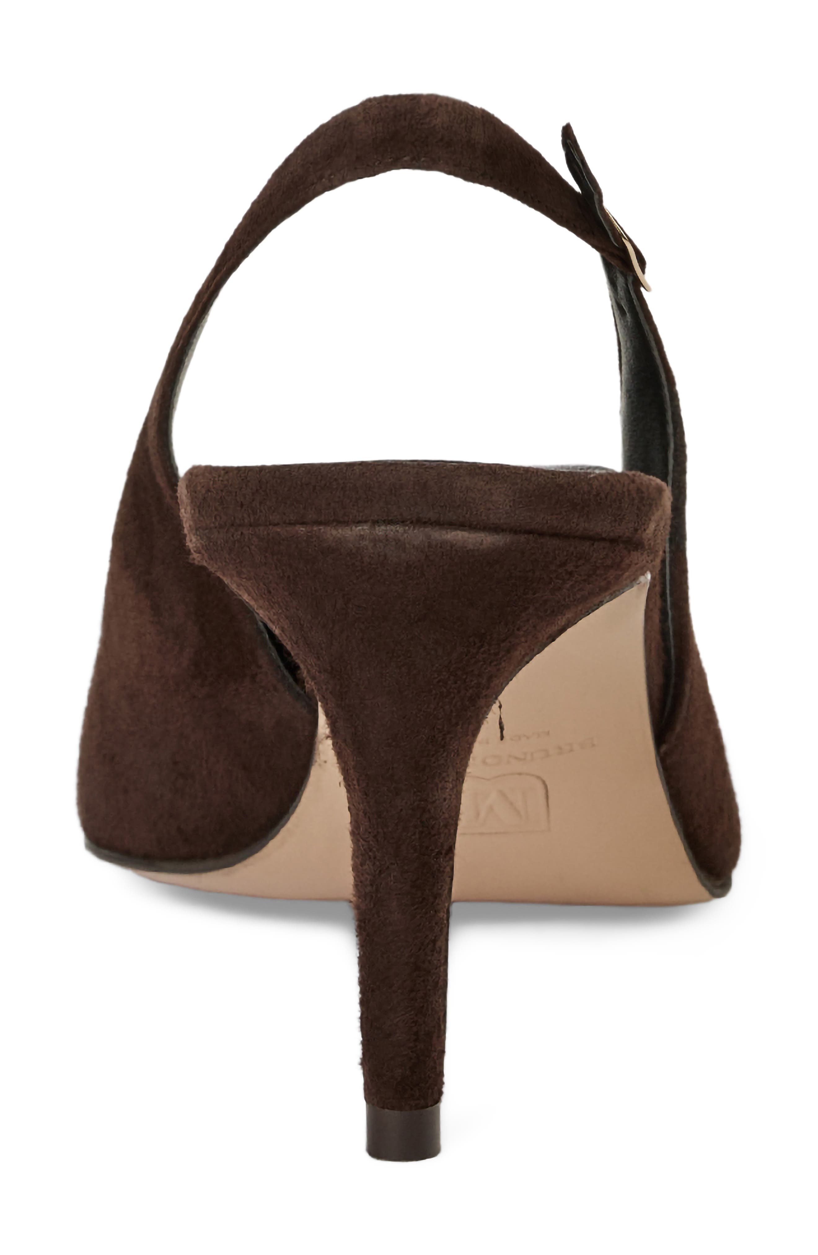Rima Leather Slingback Pump, Alternate, color, CHOCOLATE SUEDE