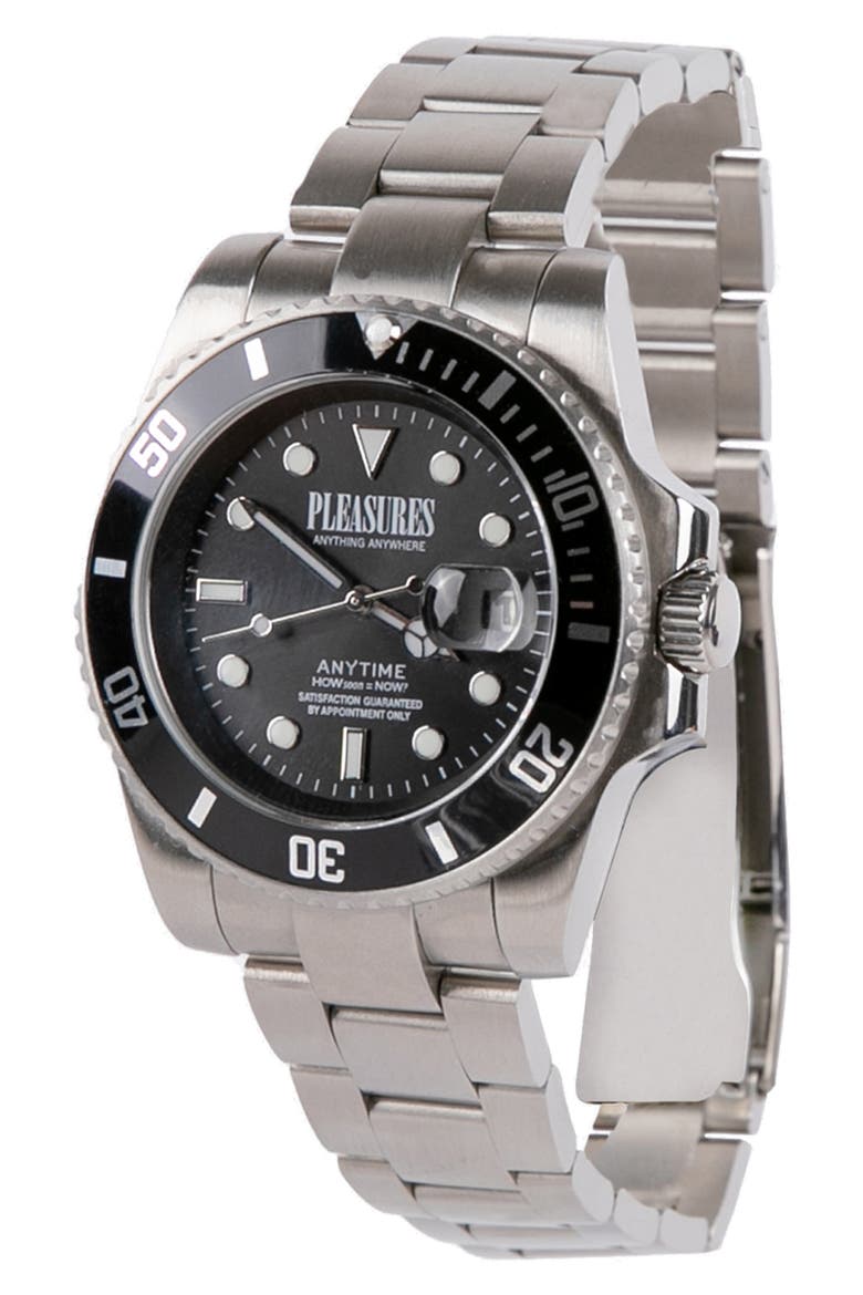 Anytime Bracelet Watch, 42mm, Alternate, color, BLACK/ SILVER