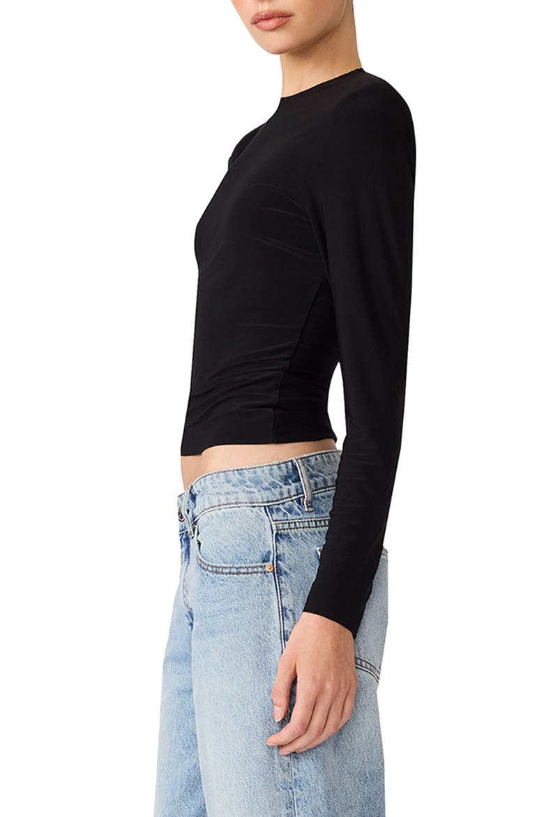 Seline Boat Neck Long Sleeve Knit Top, Alternate, color, BLACK