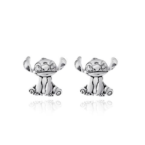 Silver Plated Stitch Stud Earrings
