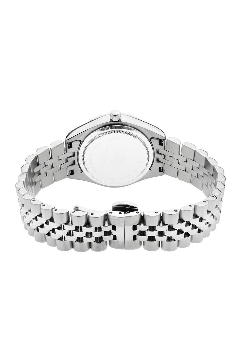 Naples White Dial Steel Diamond Watch, 34mm - 0.146 ctw, Alternate, color, SILVER