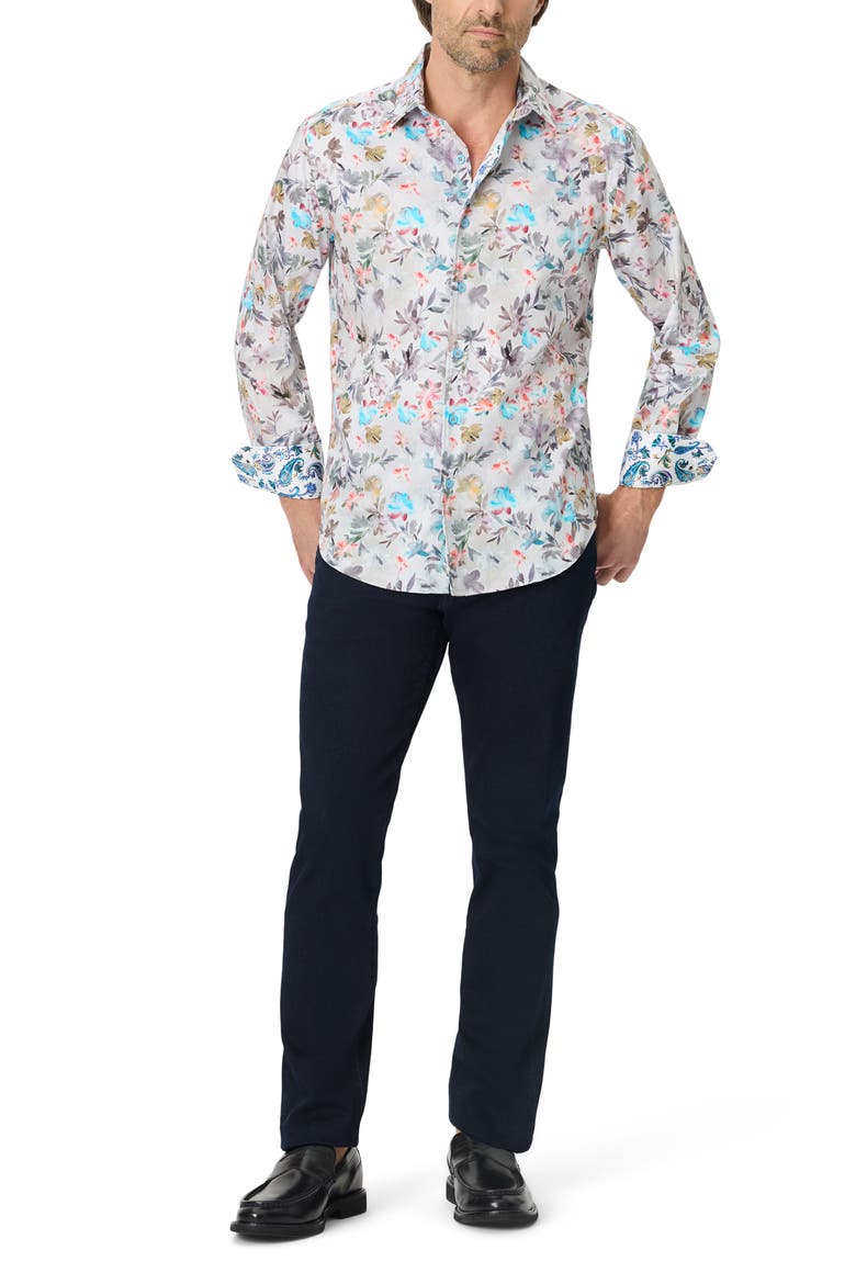 Shadbush Floral Stretch Cotton Shirt, Alternate, color, MULTI