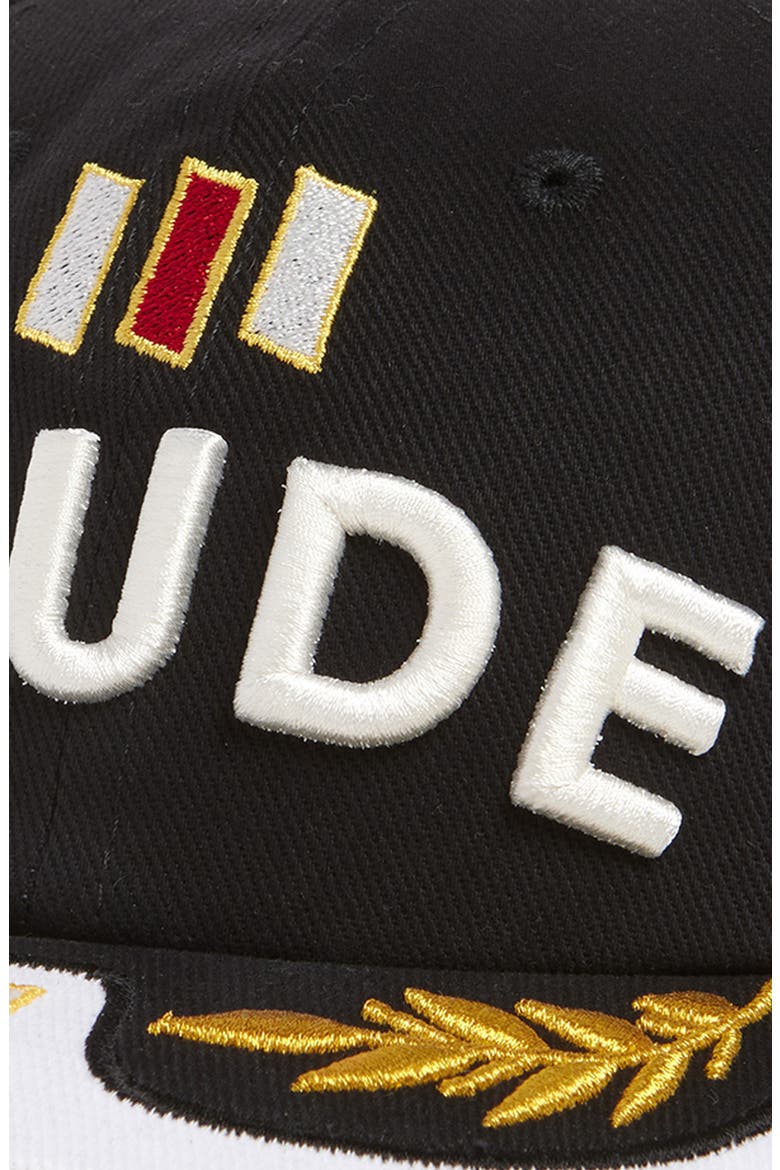 Souvenir Logo Embroidered Twill Baseball Cap, Alternate, color, BLACK / WHITE / MULTI