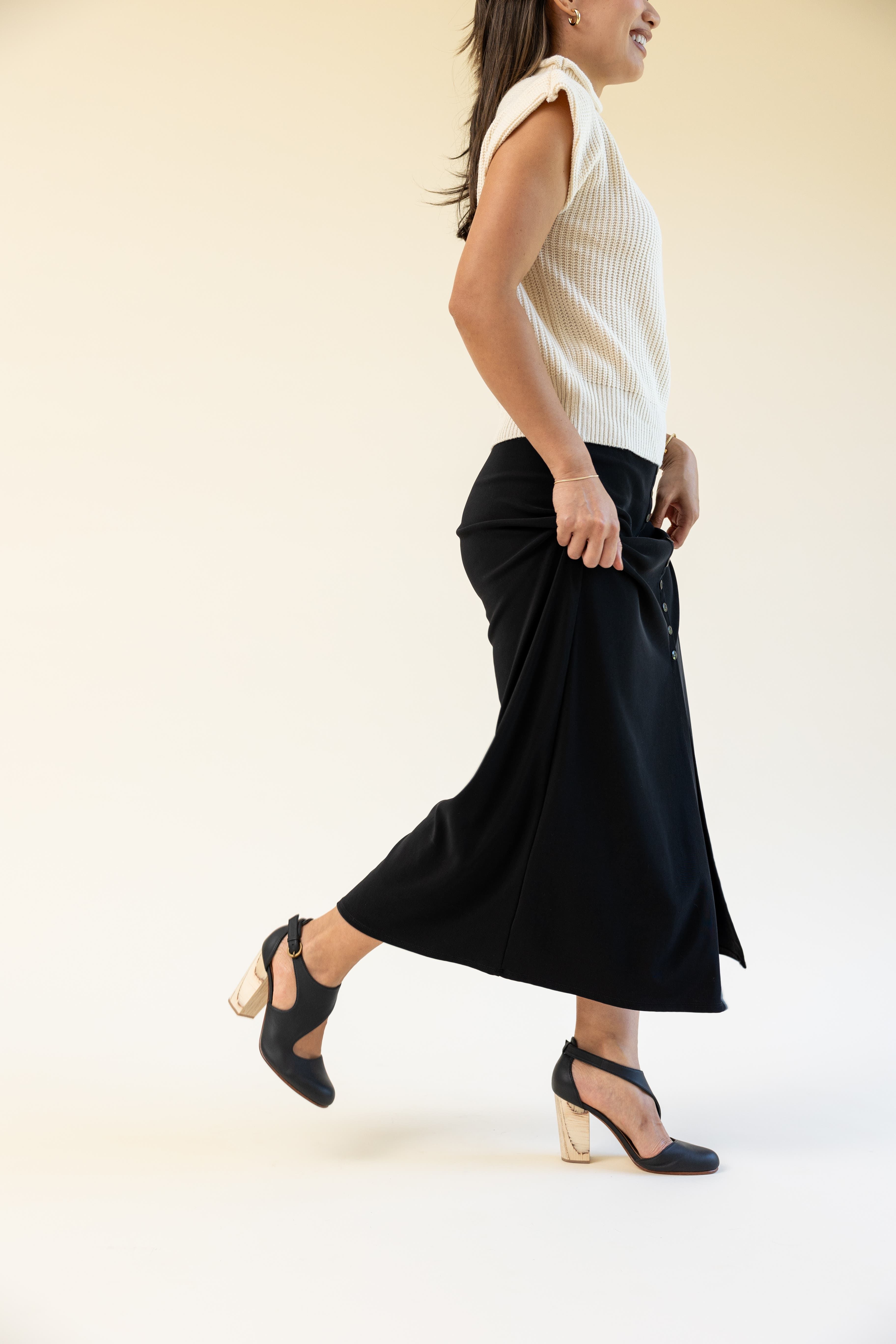 Fortress Luna Naya Asymmetric Cutout Pump, Alternate, color, Black