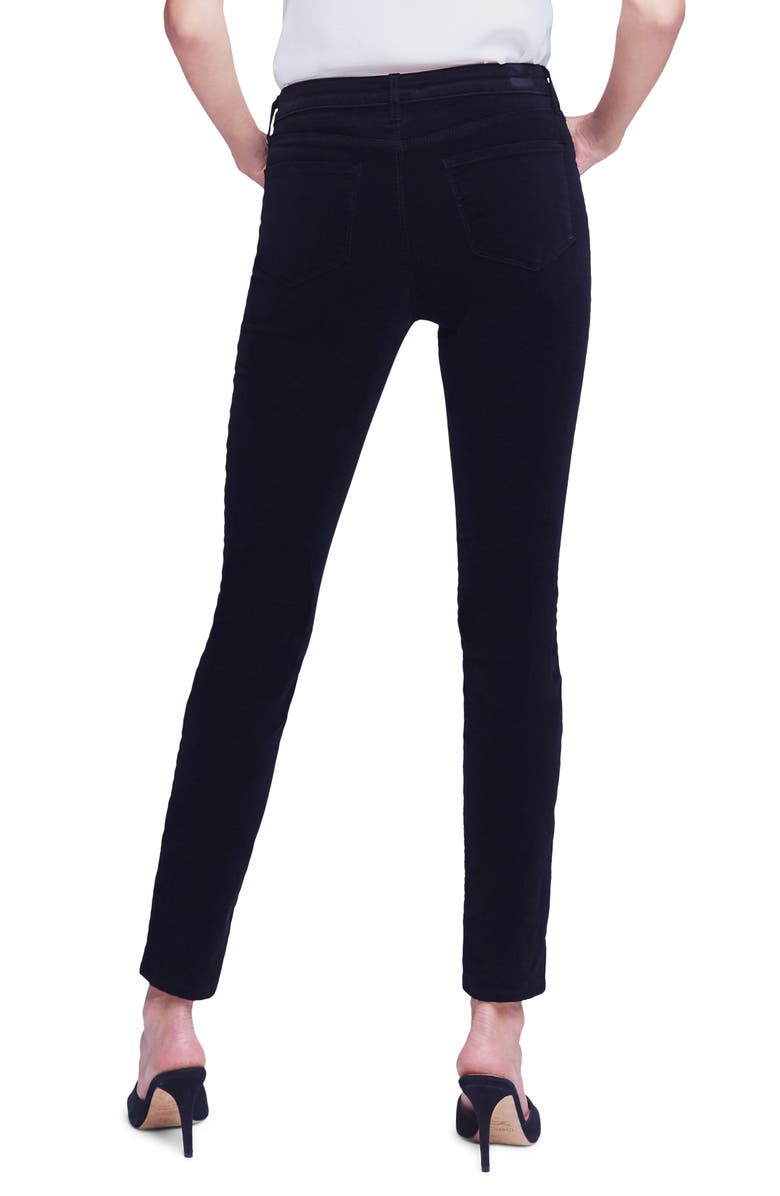 L'AGENCE Jyothi High Waist Split Ankle Skinny Jeans, Alternate, color, Noir
