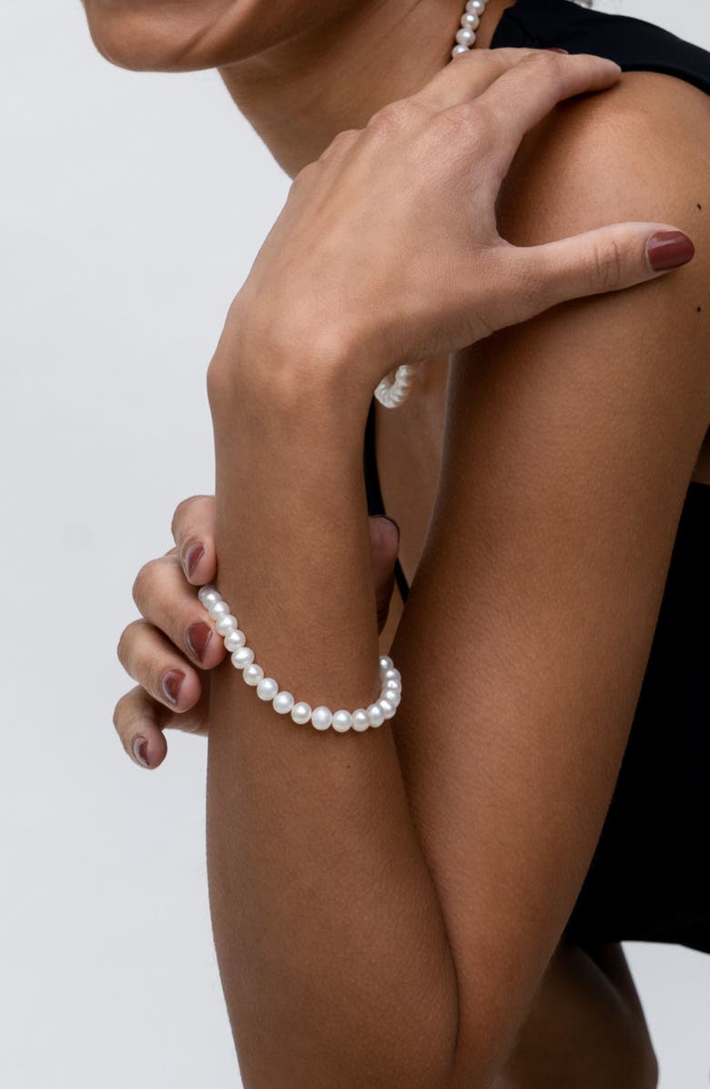 Dower & Hall Timeless White Freshwater Pearl Bracelet, Alternate, color, Sterling Silver