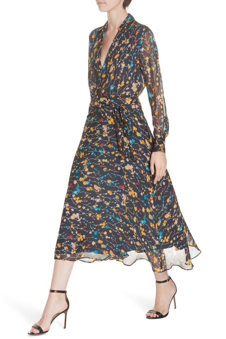 Vivienne Silk Midi Dress, Alternate, color, ECLIPSE MULTI