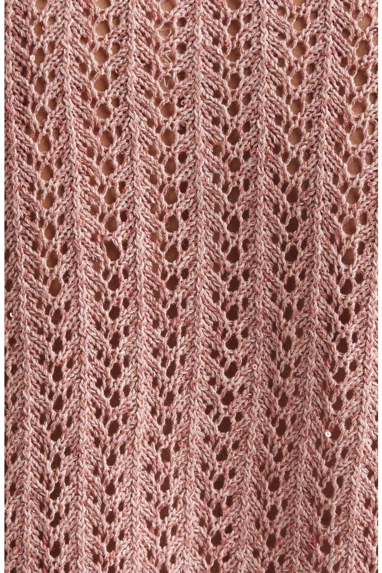 Open Stitch Cotton & Linen Blend Polo, Alternate, color, 174 RASPBERRY