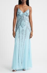 Jump Apparel Beaded A-Line Gown