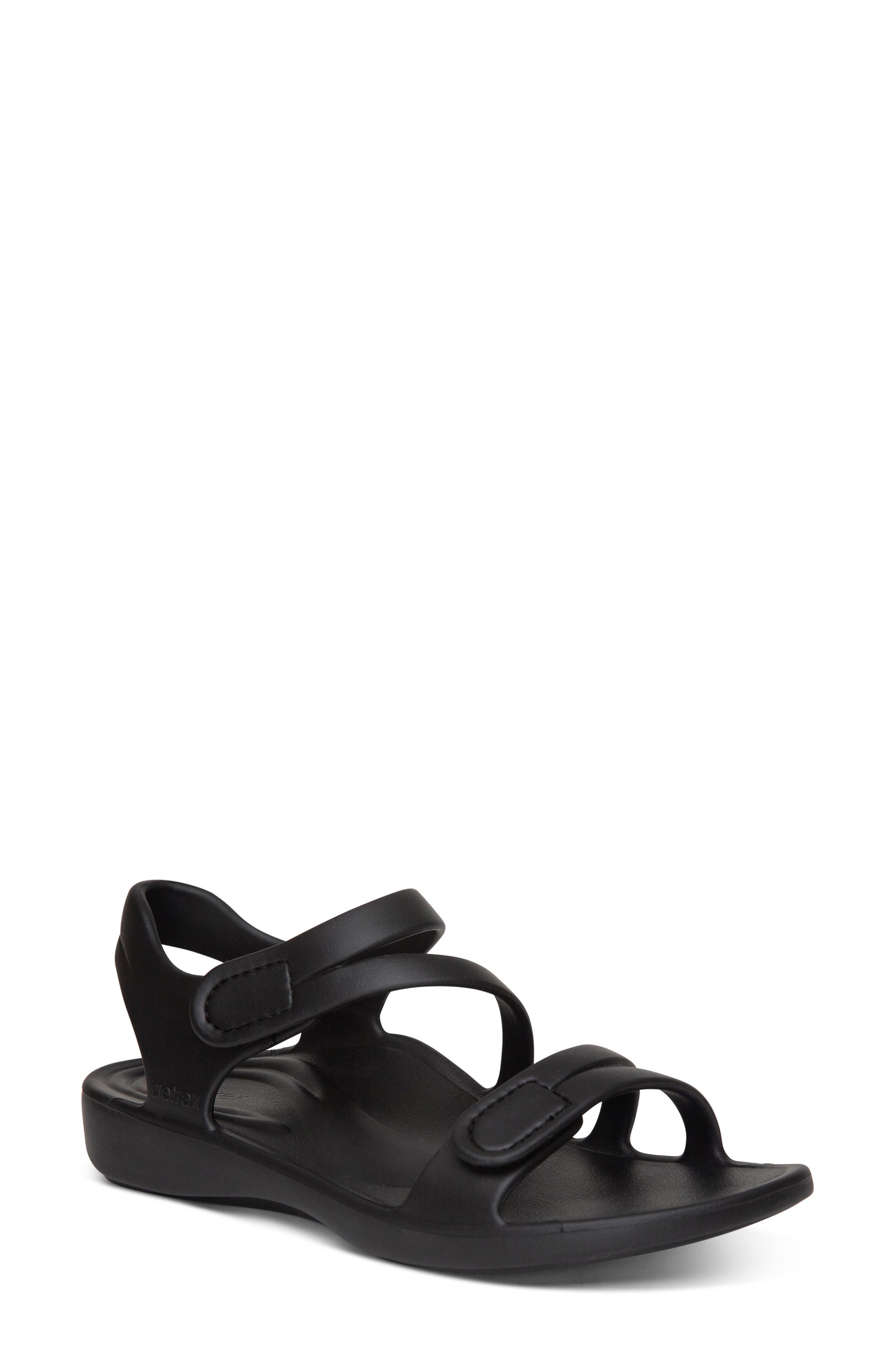 Jillian Waterproof Sandal, Main, color, BLACK RUBBER