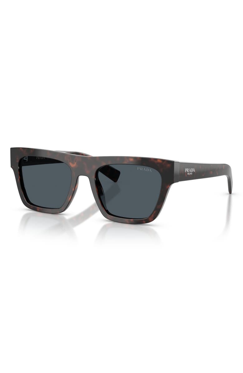 Prada 54mm Rectangular Sunglasses, Alternate, color, Root Havana / Dark Grey