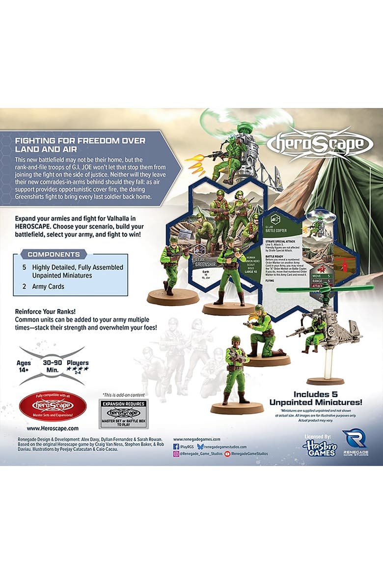 GI JOE Heroscape, Greenshirts & Battle Copter Expansion, Alternate, color, Multicolored