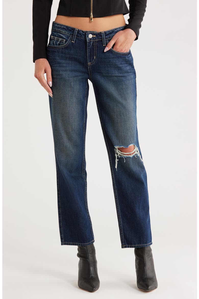Nevia Low Rise Slouch Straight Leg Jeans, Main, color, MERRIT DESTRUCT