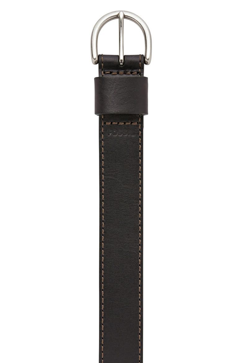 Circle Leather Belt, Alternate, color, BLACK