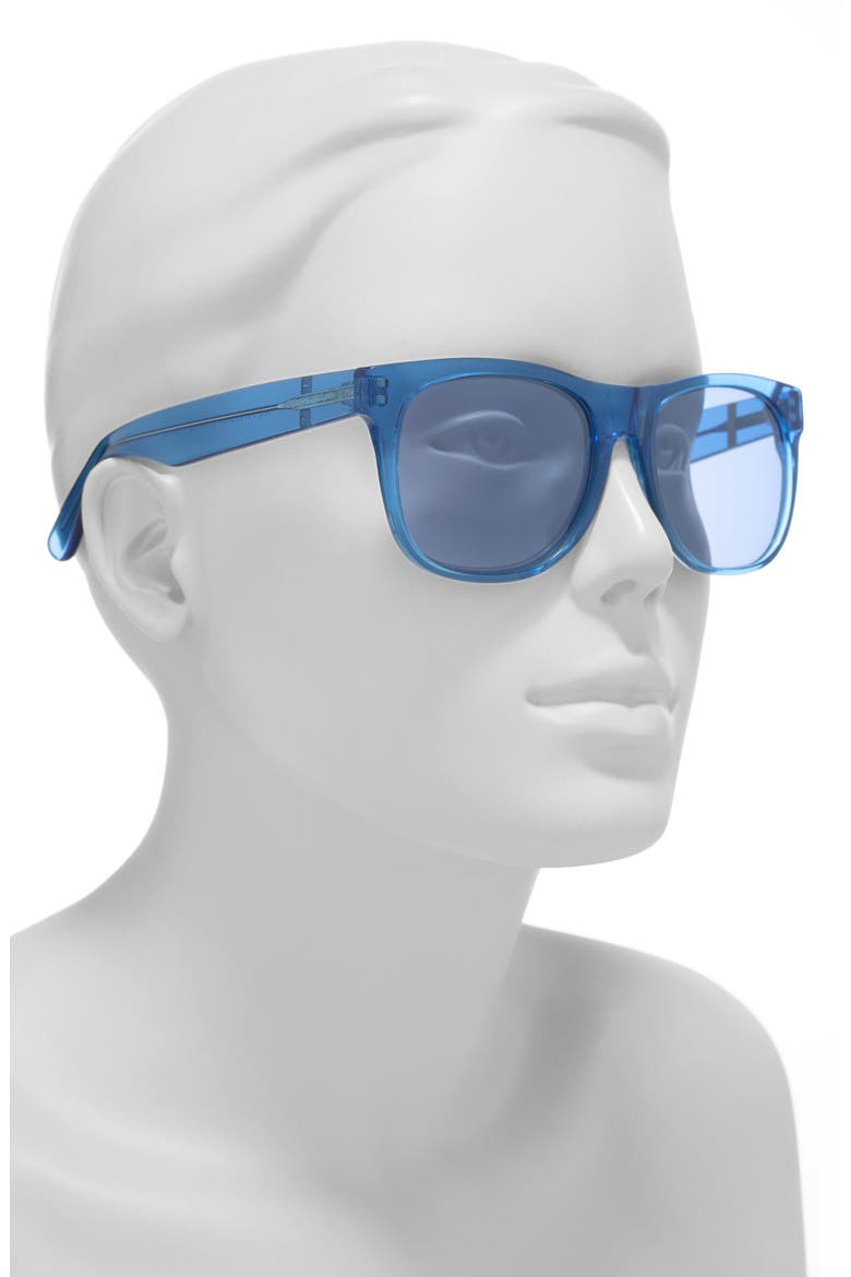 55mm Square Sunglasses, Alternate, color, BLUE