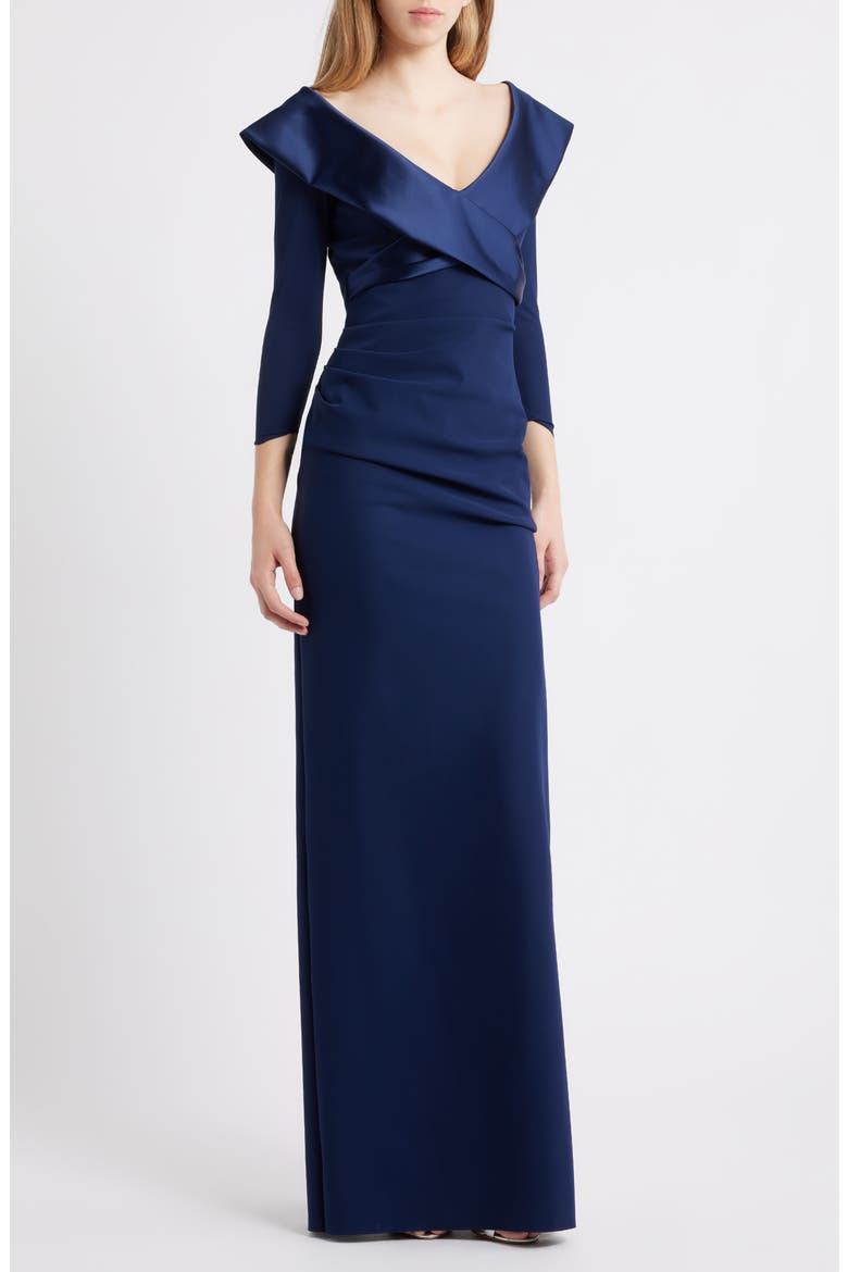 Suli Ra Wrap Front Column Dress, Main, color, BLUE NOTE