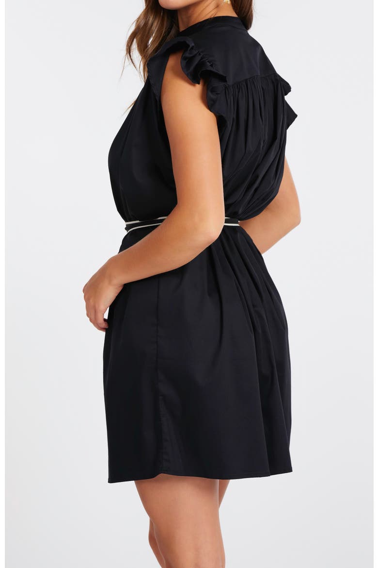 Mallorca Flutter Sleeve Dress, Alternate, color, Black