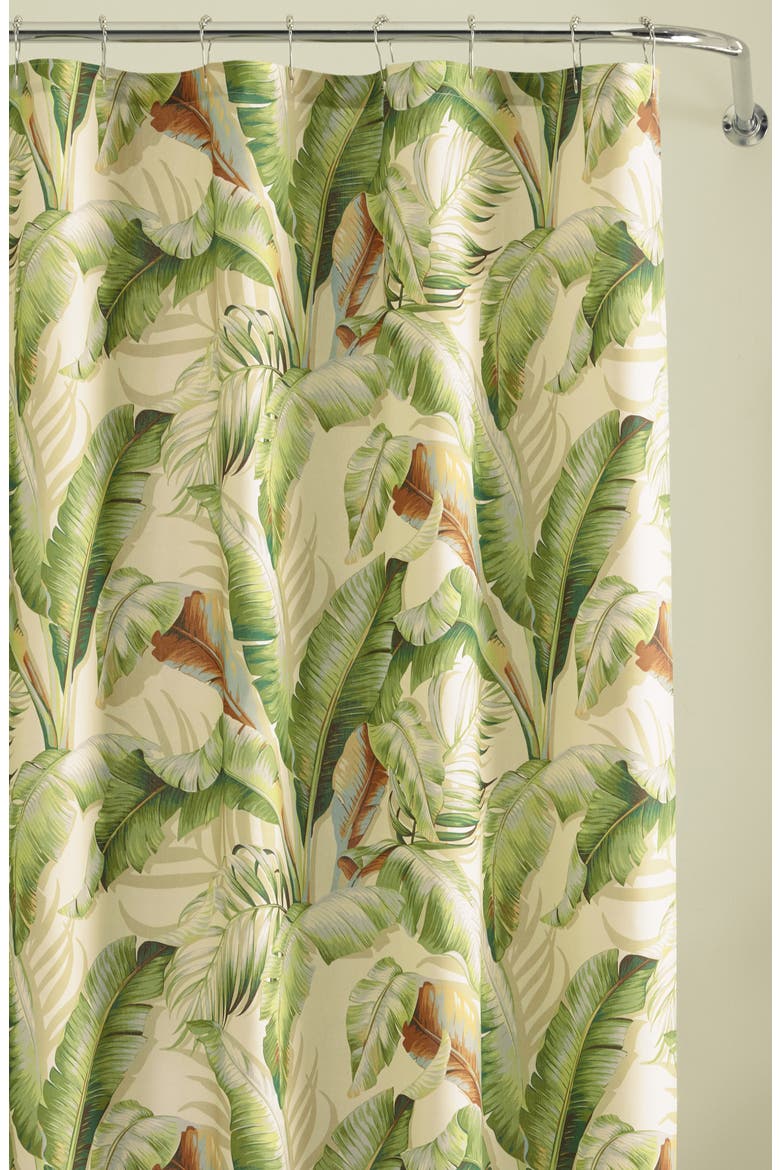 Palmiers Shower Curtain, Alternate, color, GREEN