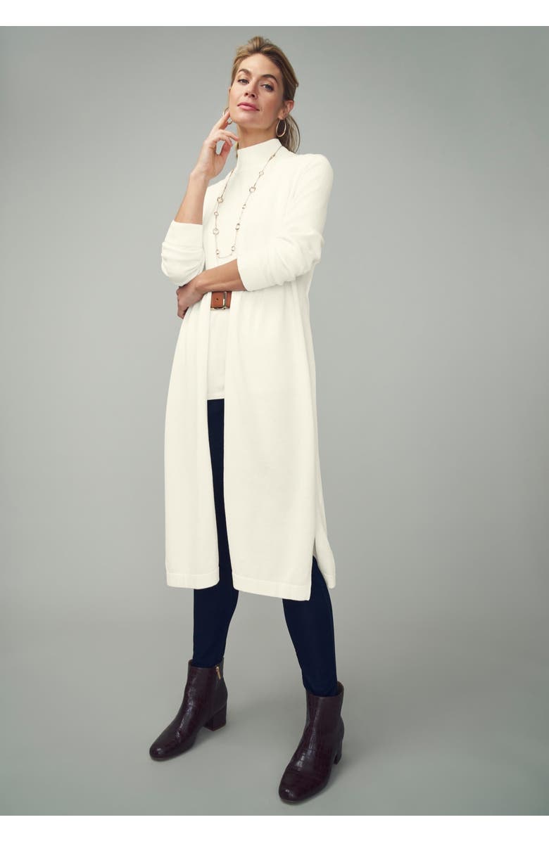 Jessica London Fine Gauge Duster Cardigan, Alternate, color, Black