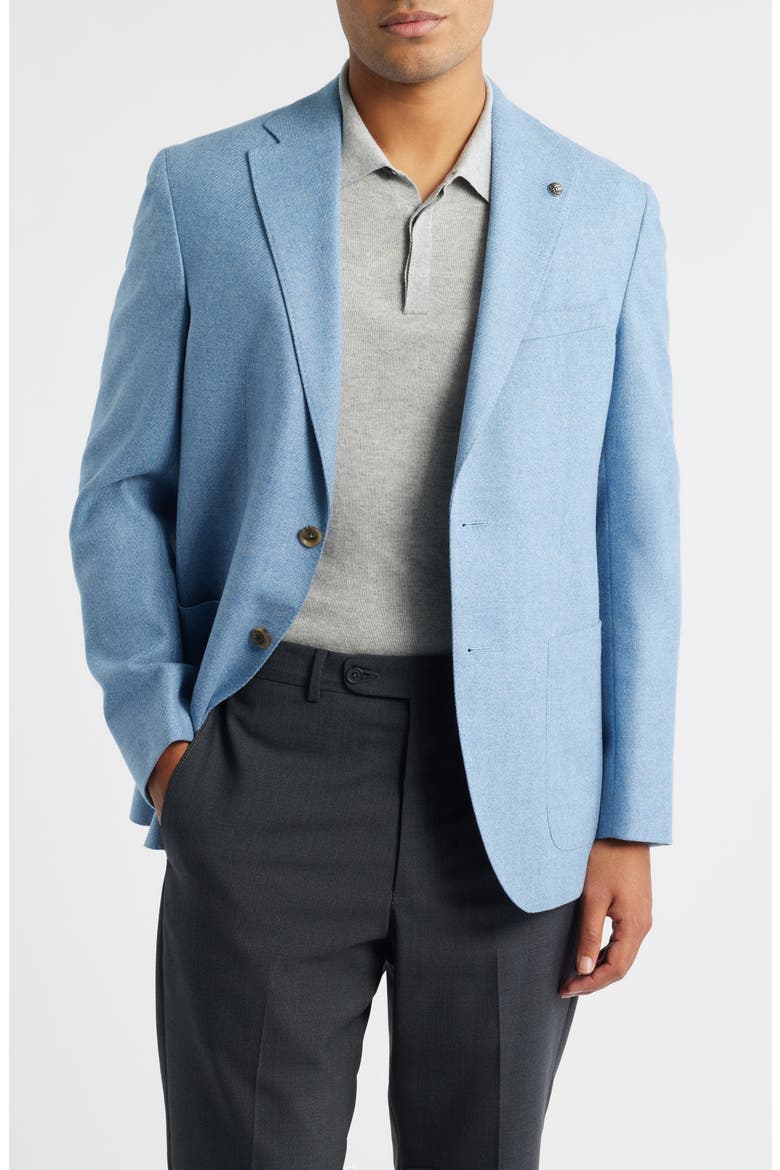 Morton Contemporary Fit Light Blue Mélange Wool Sport Coat, Main, color, LIGHT BLUE