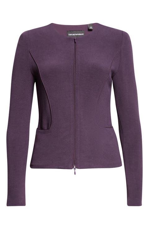 Ottoman Jersey Zip Up Jacket
