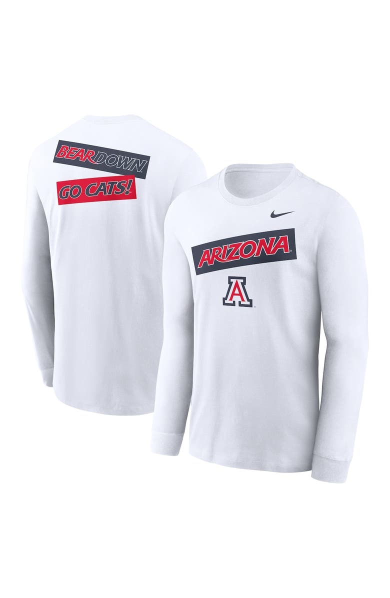 Nike Men's Nike White Arizona Wildcats Two-Hit Classic Location Long Sleeve T-Shirt, Alternate, color, White