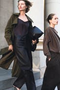 H&M Barrel-leg Coated Pants