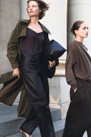 H&M Barrel-leg Coated Trousers