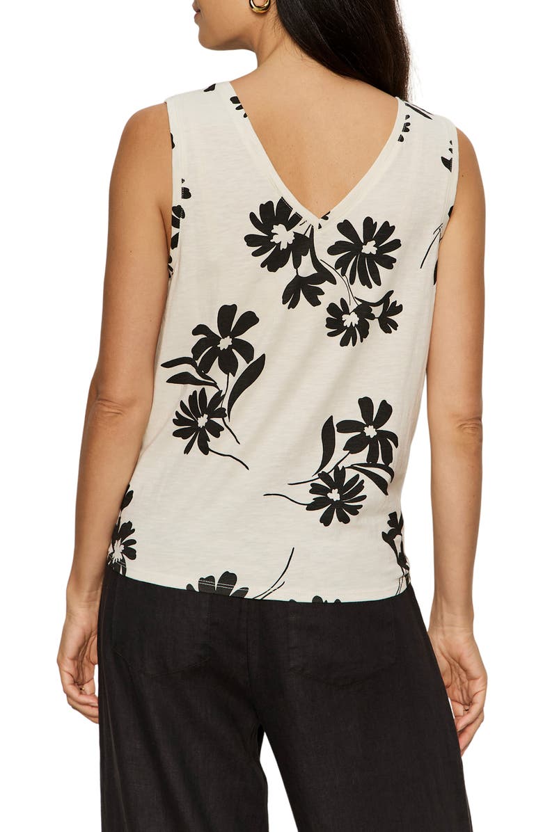 Sanctuary Floral Print Cotton Blend Tank, Alternate, color, Chalk White Bloom