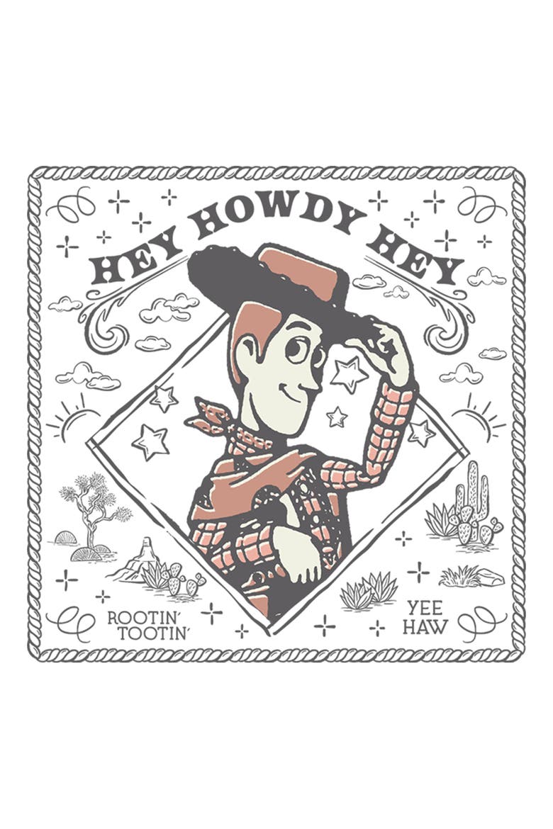 Junior's Toy Story 5 Hey Howdy Hey Collage  Graphic T-Shirt, Alternate, color, White