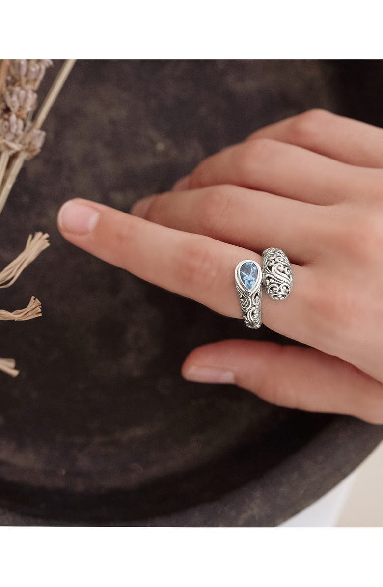 DEVATA Amethyst & Sterling Silver Bali Filigree Ring, Alternate, color, 