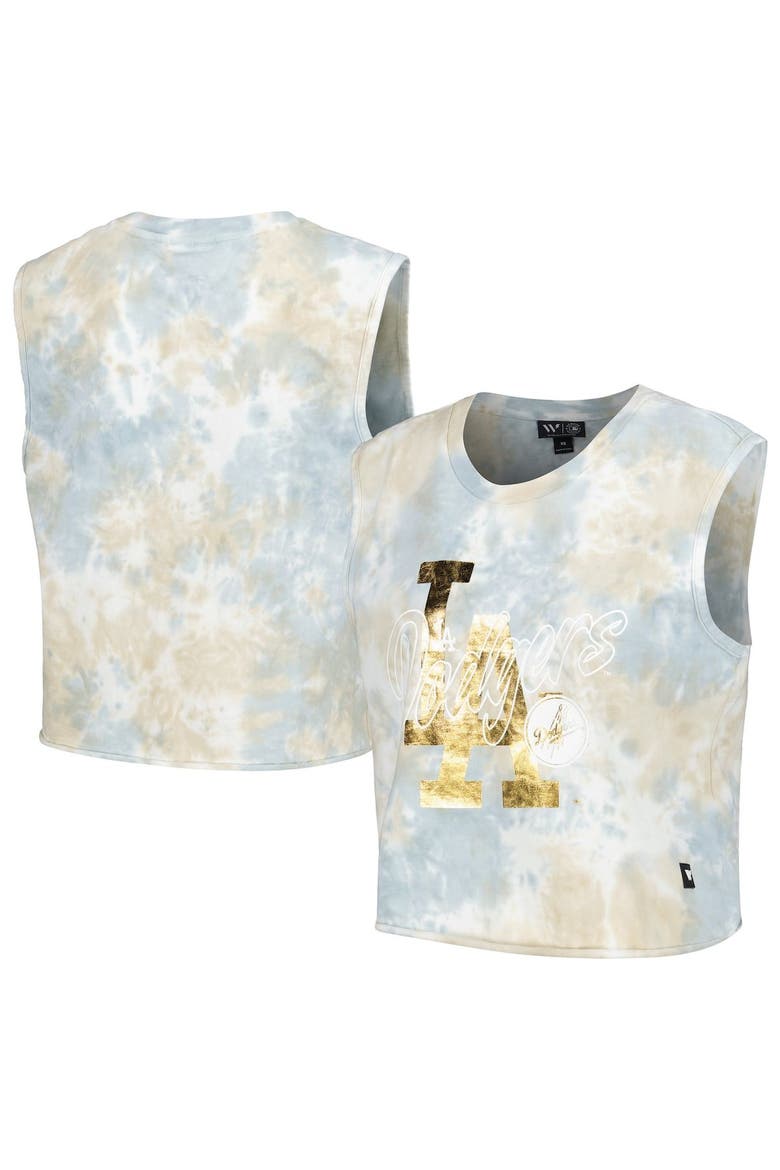 Women's The Wild Collective White Los Angeles Dodgers Washed Muscle Tank Top, Main, color, White