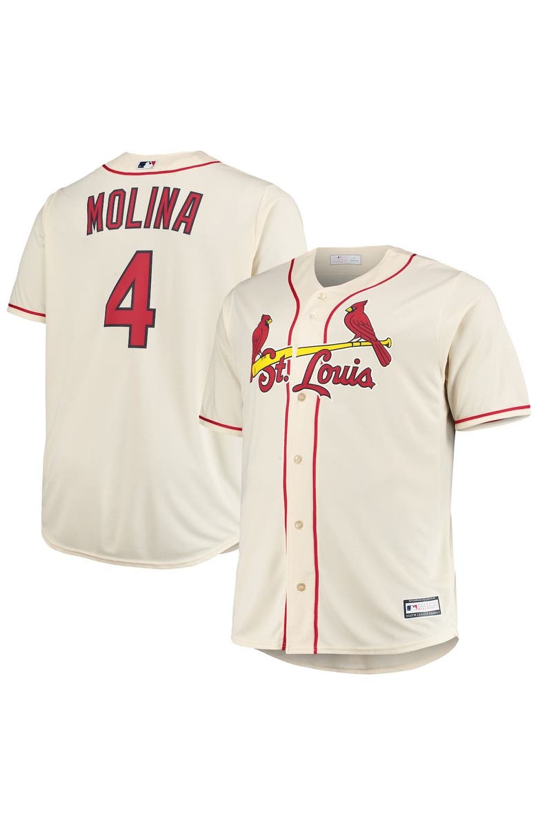PROFILE Men's Yadier Molina Cream St. Louis Cardinals Big & Tall Replica Player Jersey, Alternate, color, 