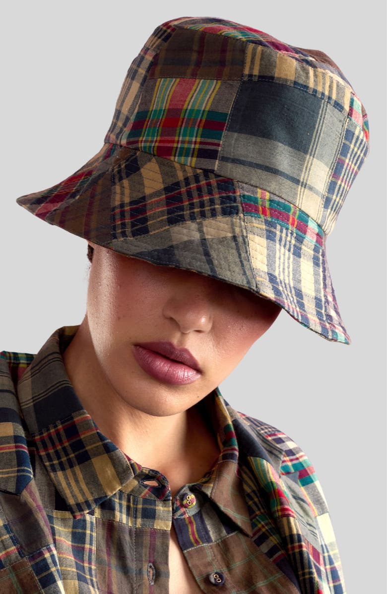 Cynthia Rowley Madrid Madras Bucket Hat, Alternate, color, 