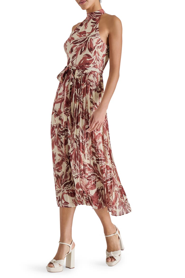 Rosemary Leaf Print Pleated Dress, Alternate, color, RIO PRINT