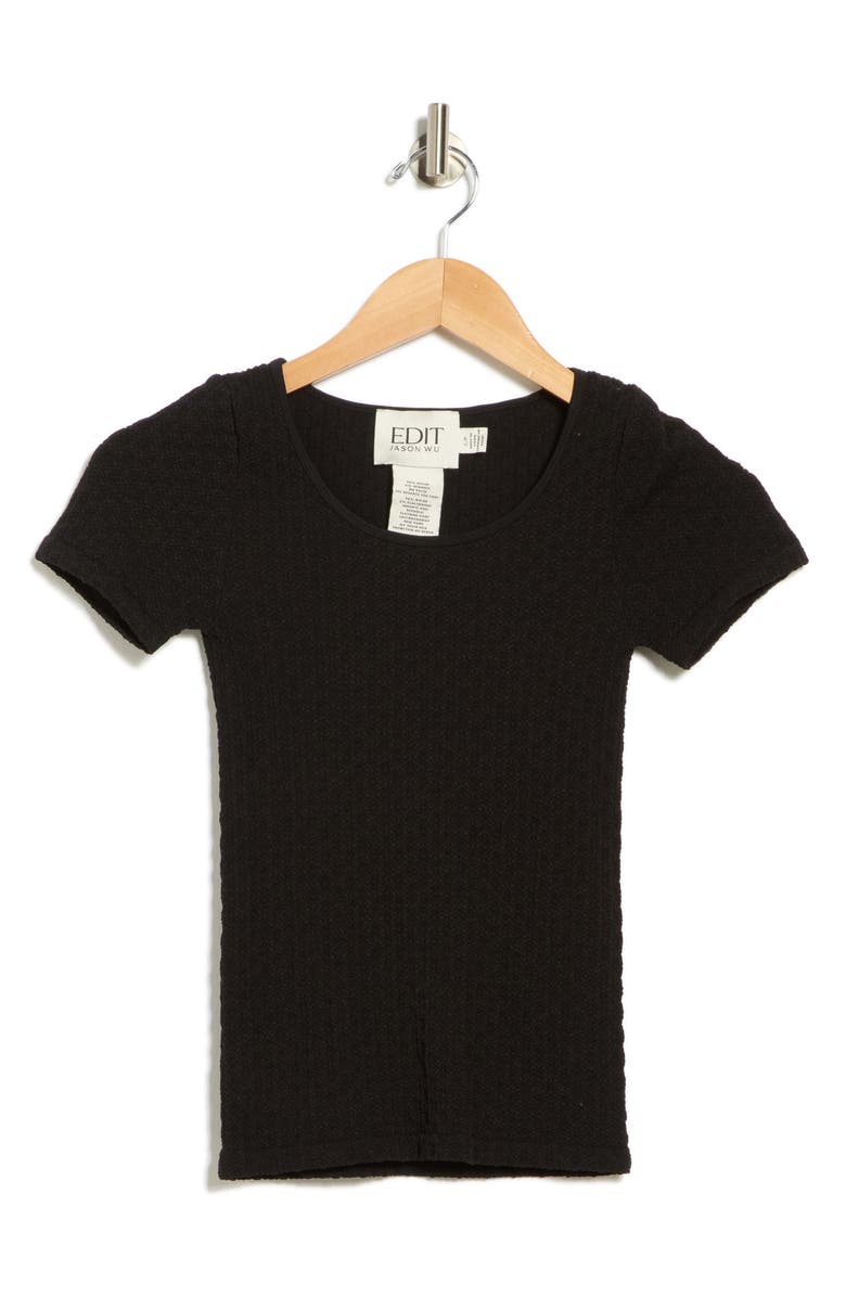 JASON WU Rib Scoop Neck Top, Alternate, color, Black
