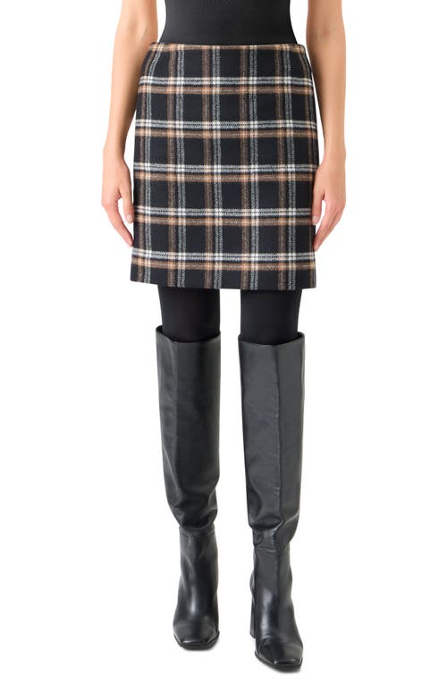 Akris Punto Plaid Wool Tricotine Tweed Mini Skirt In Multi
