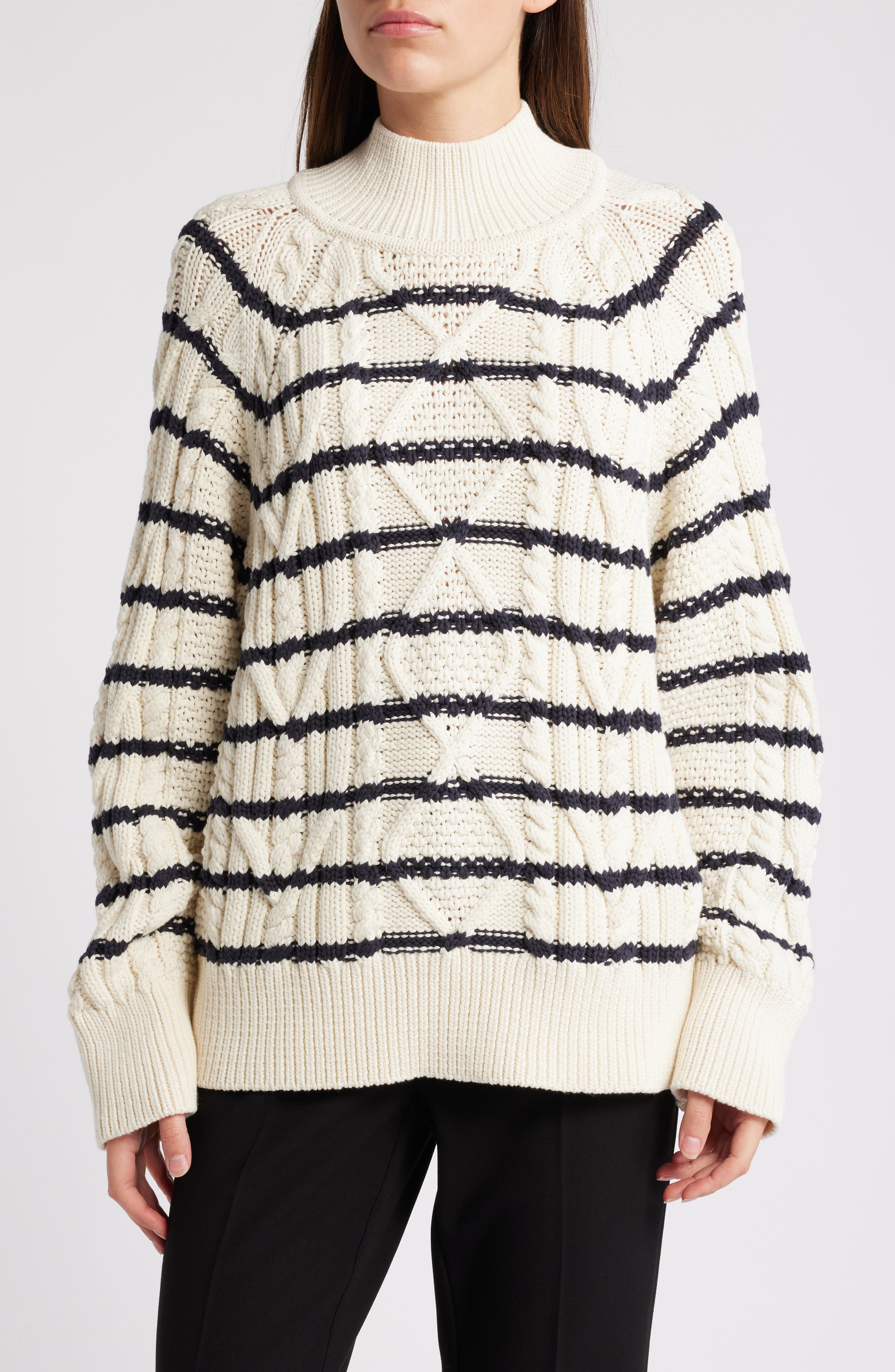 Fodela Cable Cotton & Virgin Wool Sweater