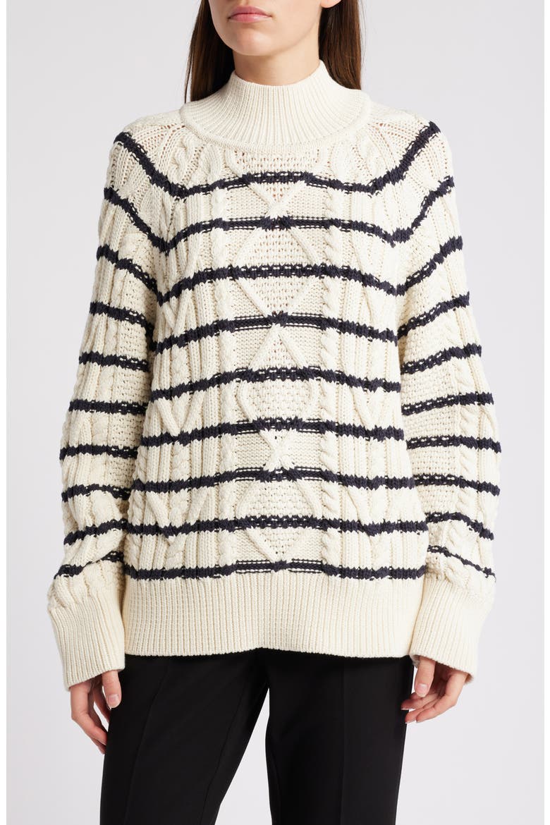 Fodela Cable Cotton & Virgin Wool Sweater, Main, color, OPEN MISC