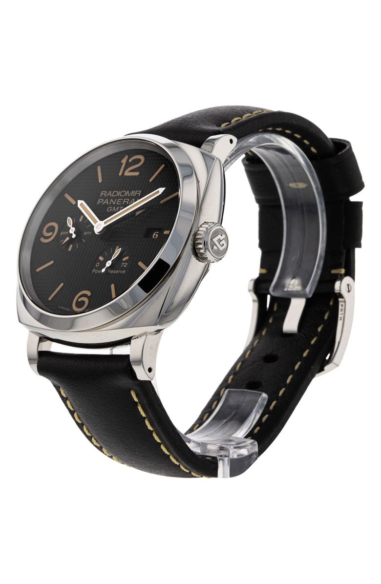 Watchfinder & Co. Panerai Preowned 2020 Radiomir GMT Automatic Leather Strap Watch, 45mm, Alternate, color, Black
