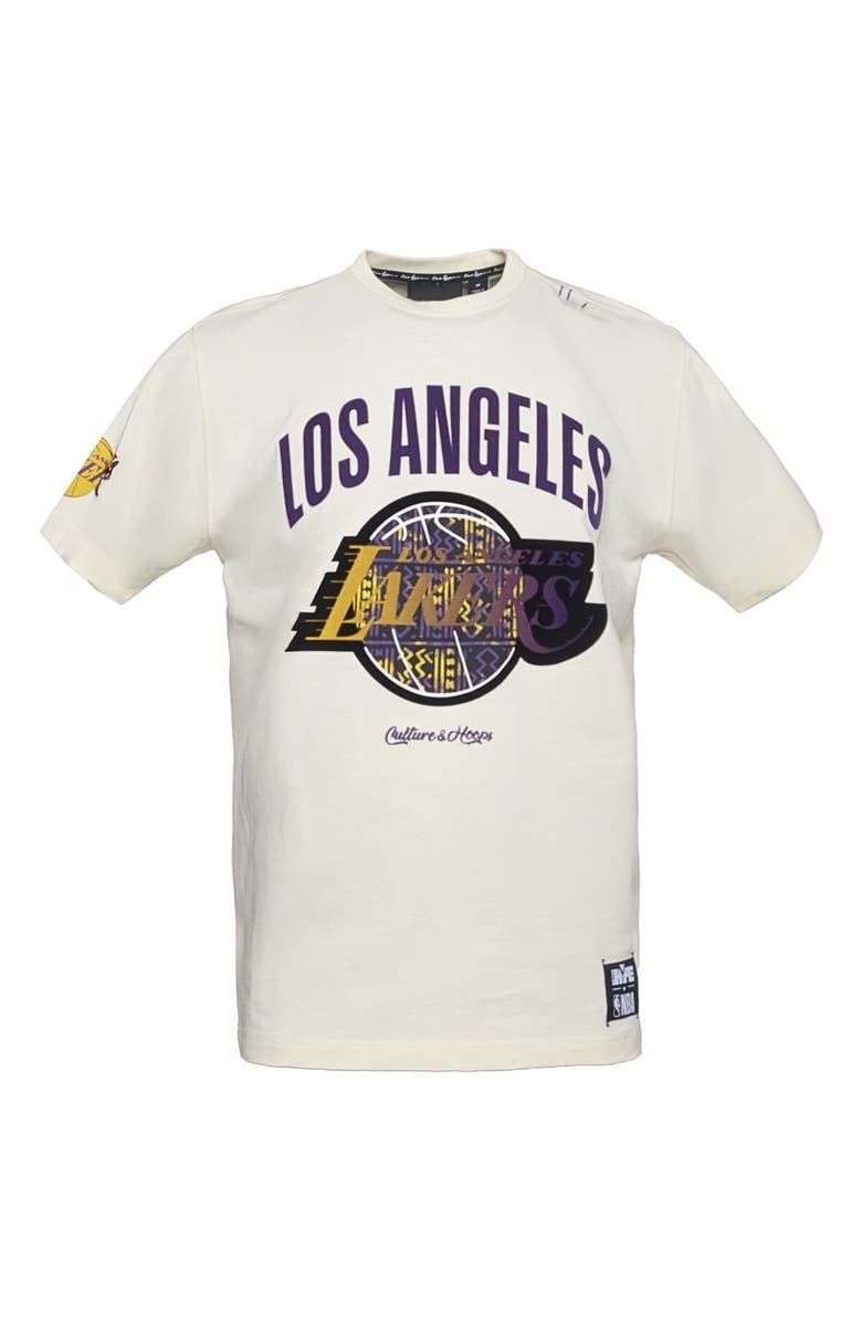 Two Hype Men's NBA x Two Hype  Cream Los Angeles Lakers Culture & Hoops Collection Premium T-Shirt, Alternate, color, 