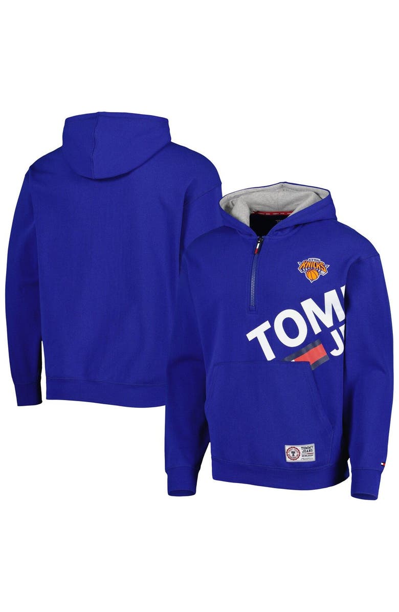TOMMY JEANS Men's Tommy Jeans Blue New York Knicks Bernard Half-Zip Hoodie, Main, color, Blue
