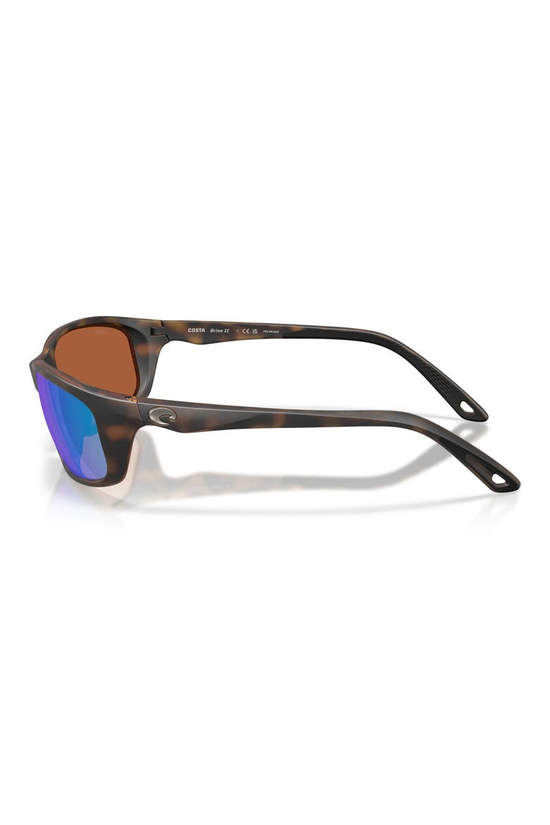 Brine II 59mm Polarized Rectangular Sunglasses, Alternate, color, TORTOISE / GREEN MIRROR 580P