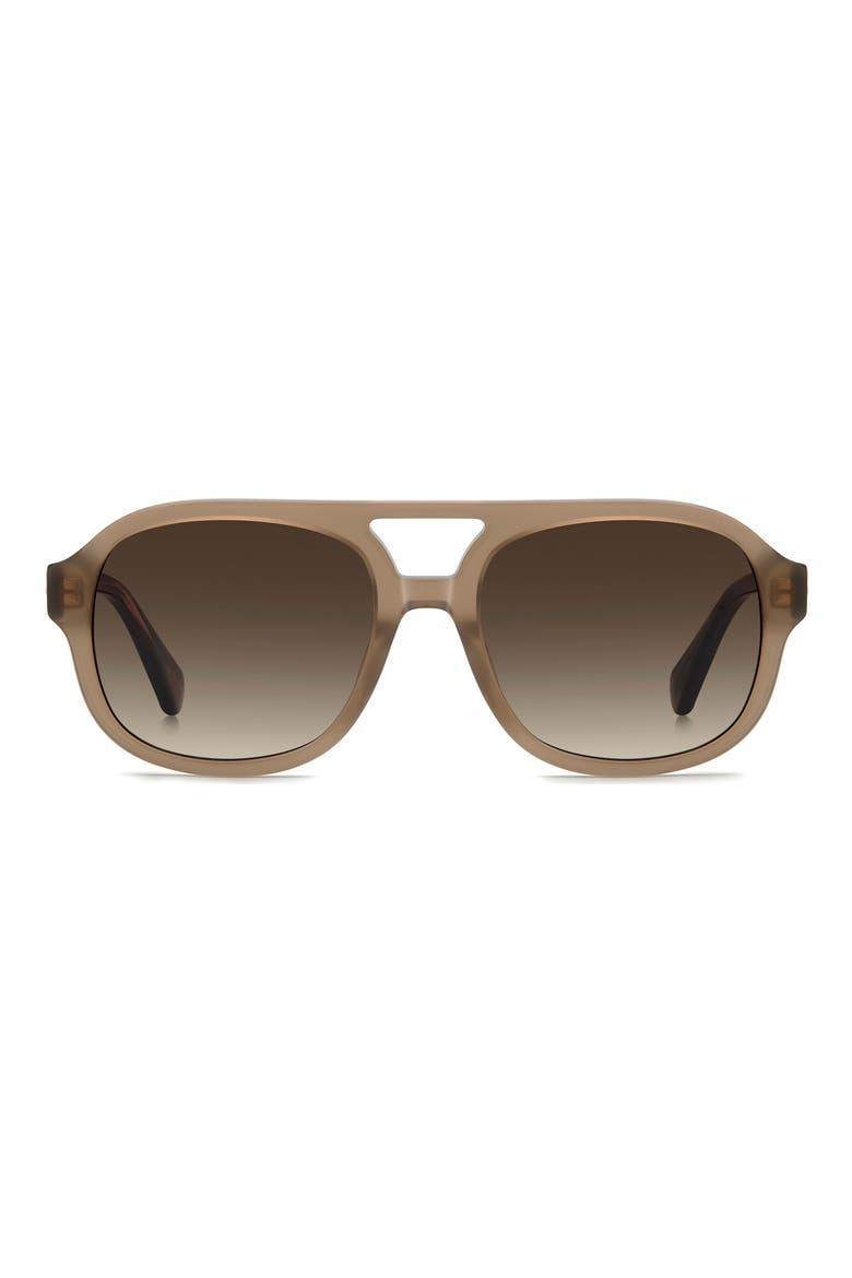 edie 54mm gradient square sunglasses, Main, color, BEIGE HORN/ BROWN SF