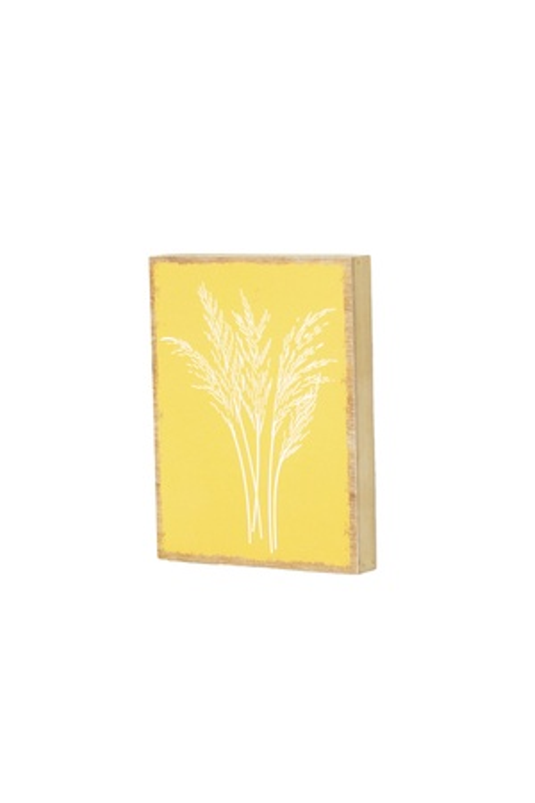 Wood 9.5 Inch Yellow Floral Pattern Wall Art, Decorative Wooden Wall Décor Accent, Main, color, Yellow