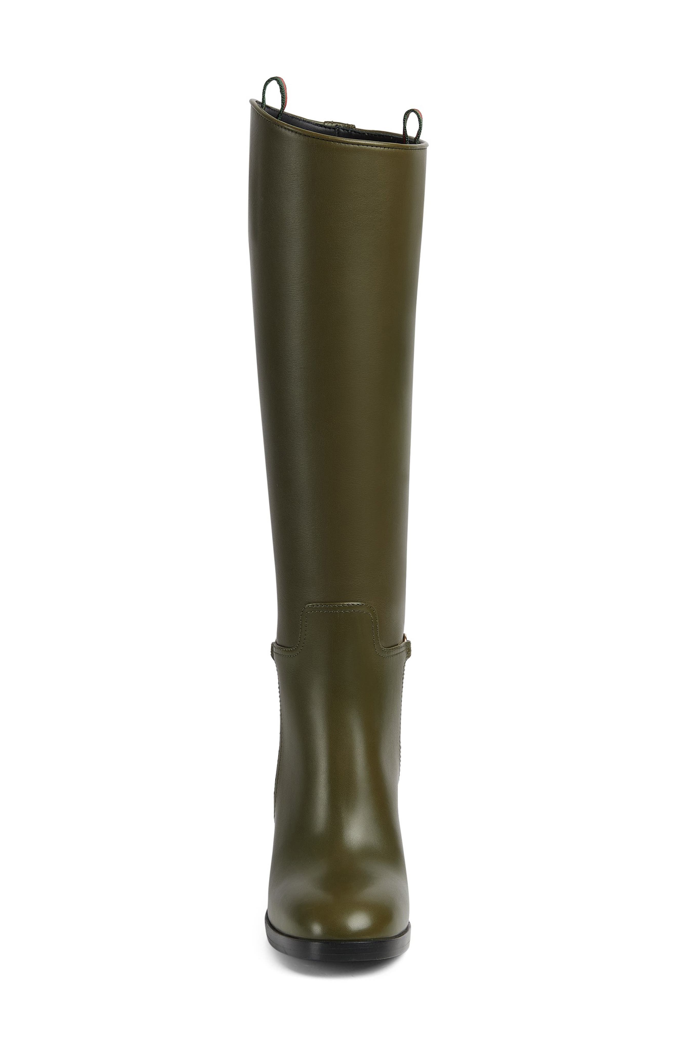 Gucci Horsebit Knee High Boot, Alternate, color, Dark Green